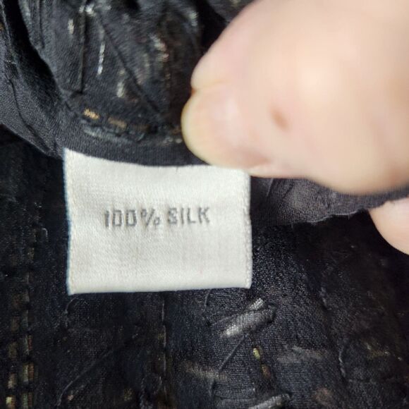 Parker NWT All Silk Hand Beaded Style Tunic/Dress-Art Deco-Black Gold-Flapper-S - Picture 13 of 15